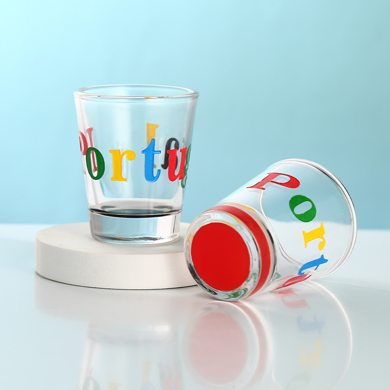 Customized Logo Mini Clear Frosted Sublimation 1.5oz Souvenir Mini Shot Glass 50ml 3oz Whiskey Liqueur Shot Glass Cups