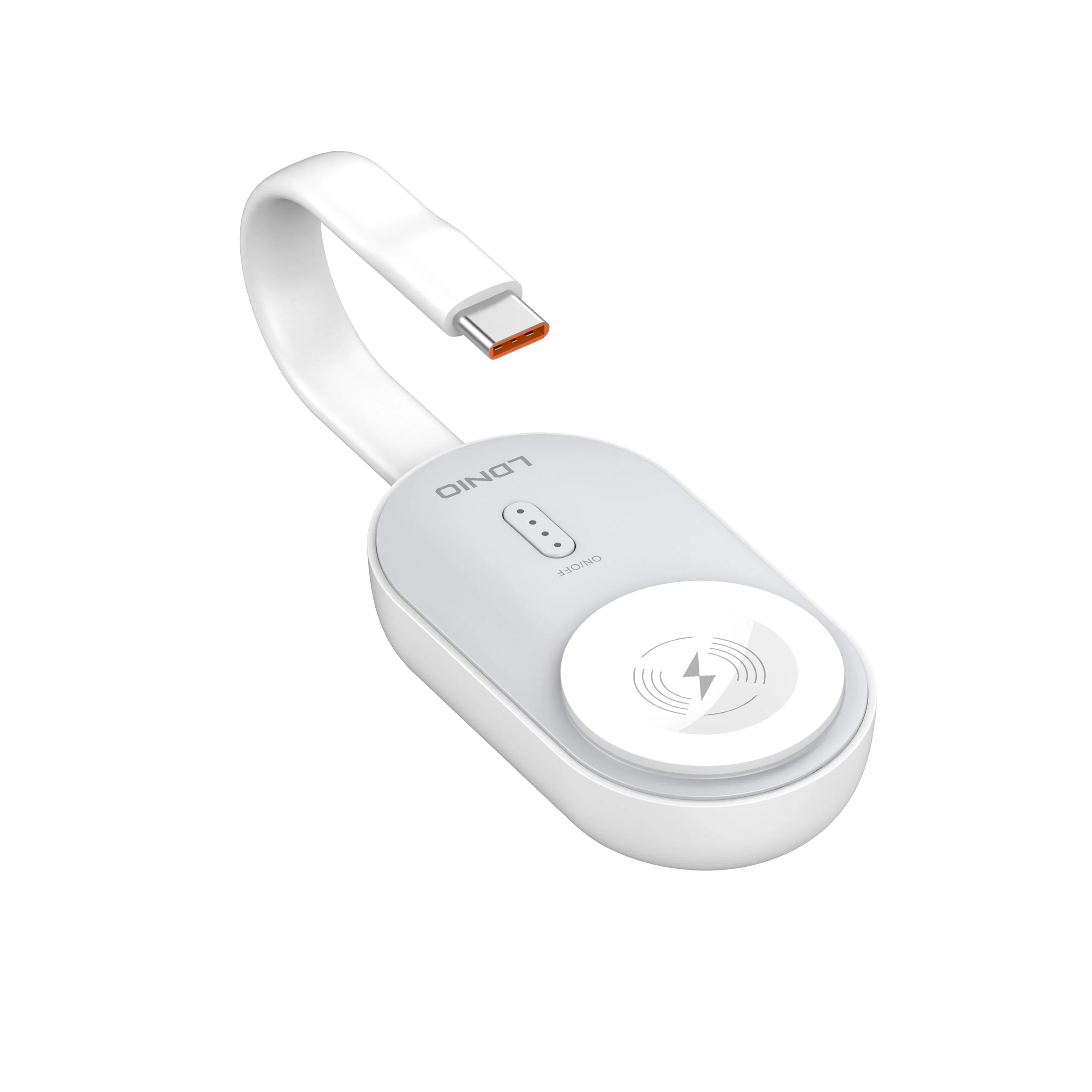 Ldnio Aw005 New Mini Portable Charger 1200mAh Emergency Keychain Powerbank Key Chain Power Bank Wireless Charging for iWatch Wireless Charger