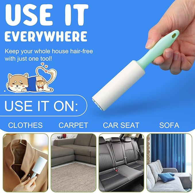 Custom Mini Manual Hair Lint Remover Plastic Sticky Roller for Travel Cleaning Effective Dust Wiping Clothes Furniture Pets Dogs