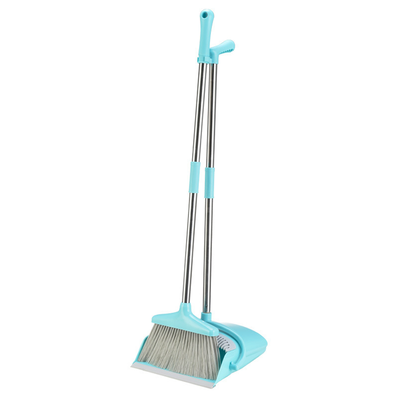 Upgrade Broom and Dustpan Set, Self-Cleaning with Dustpan Teeth