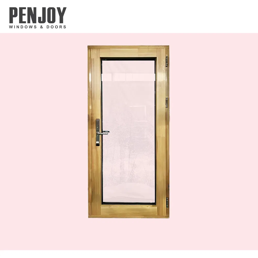 Penjoy Modern Wooden Swing Doors Pine Wood Doors with Smart Lock