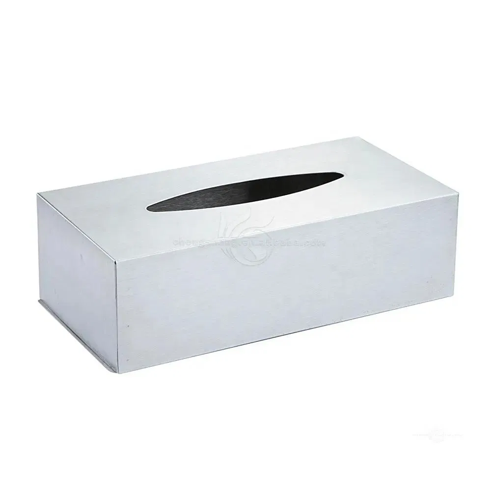 Rectangular Tissue Box Cover Stainless Steel Paper Metal Tissue Box Holder