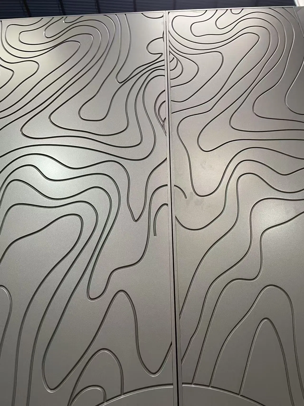 Modern Aluminum Entry Door with Artistic Abstract Design