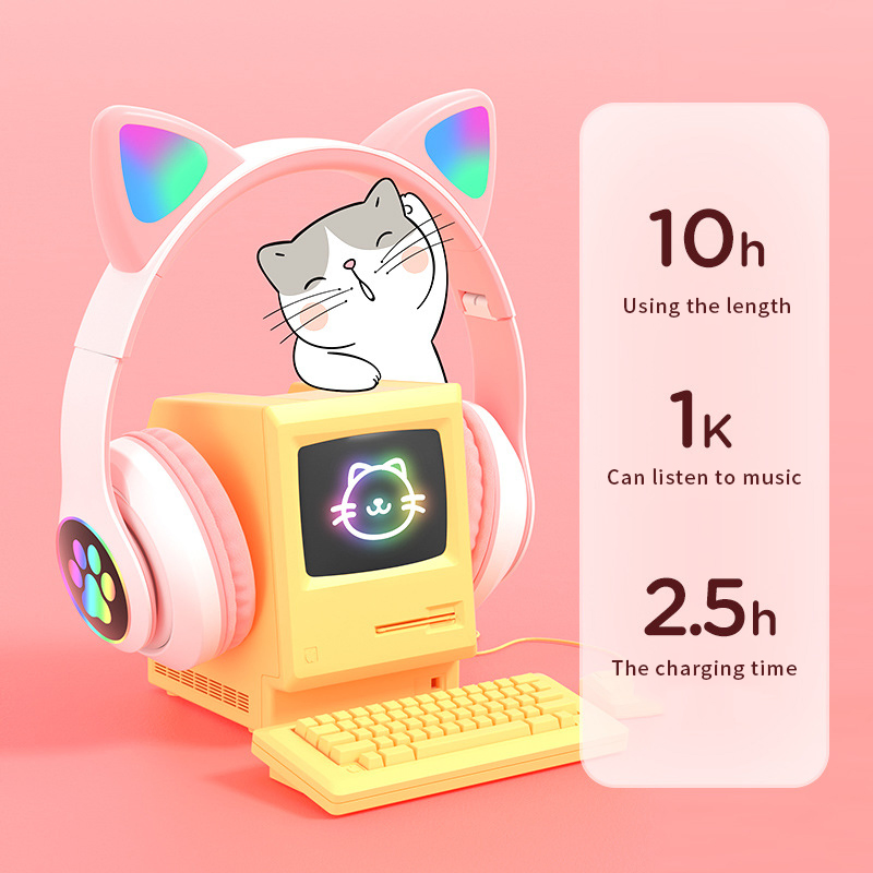 Hot Sale Cat Ear Children Earphone Wireless Custom Headphones