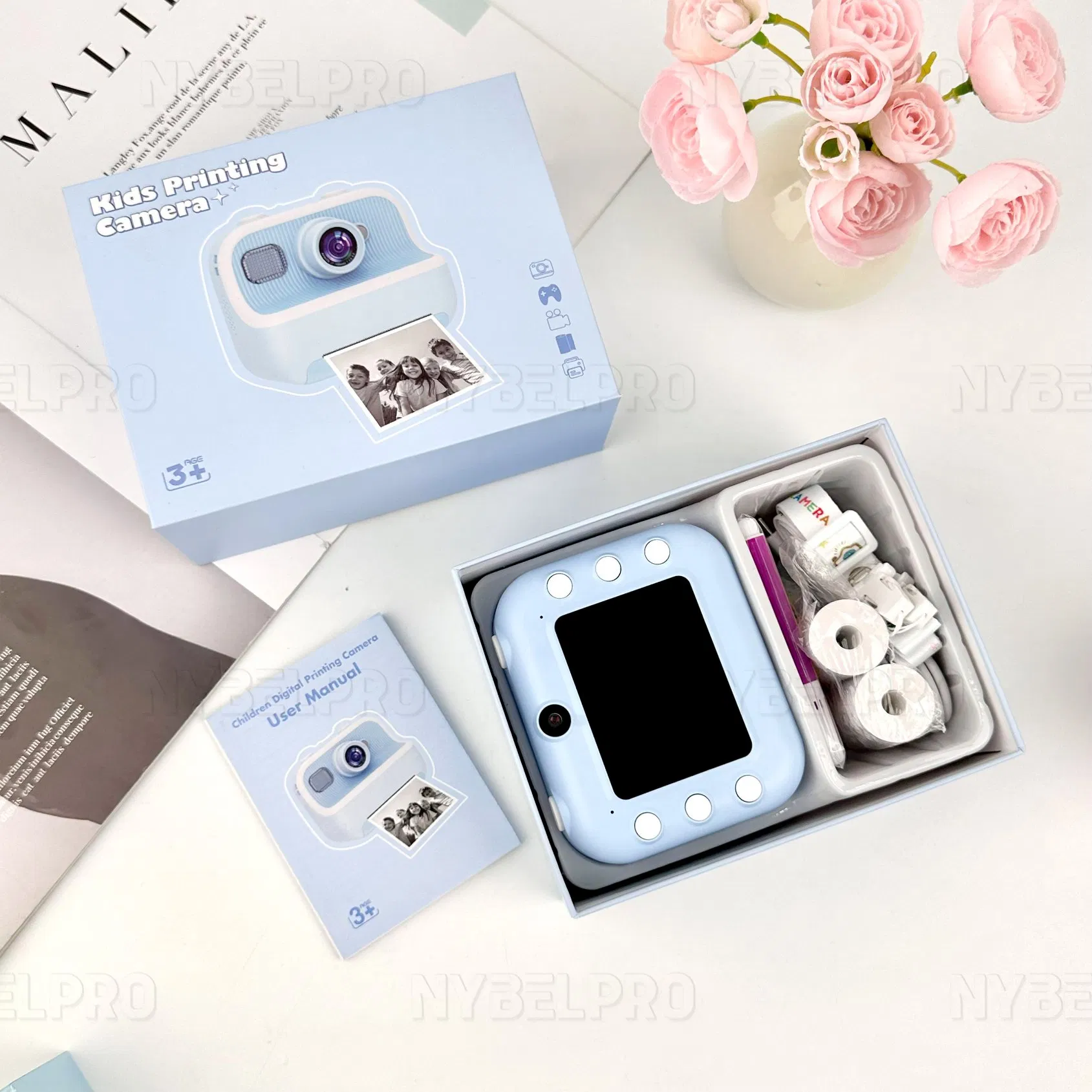 Nybelpro Pink/Blue Mini Instant Printer Cameras Entertainment Camera camera Para Ninos Kids Toy Digital Camera Photographic Paper Children Camera