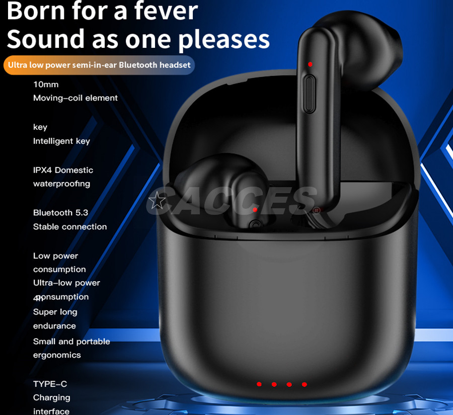 Беспроводные наушники Bluetooth 5.3, 140ч работы, IPX4