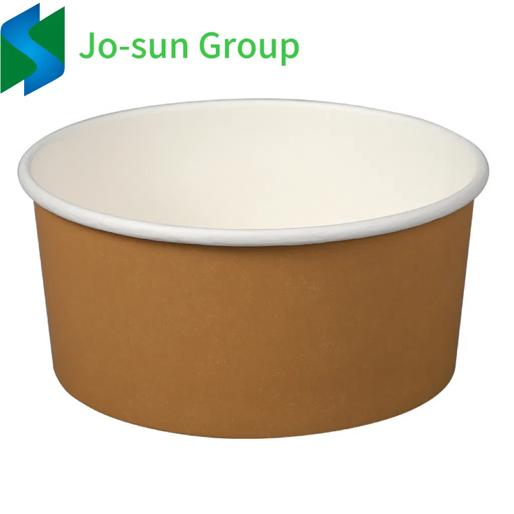 Jo-Sun Brown with Lid Round Disposable Rice Food Container Bowl for Take out
