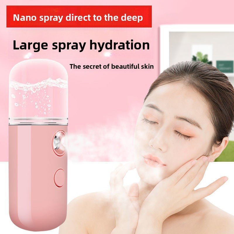 Nano Spray Hydrating Instrument Facial Humidifier Small Portable Rechargeable Beauty Instrument Cold Spray Machine Steaming Face Device