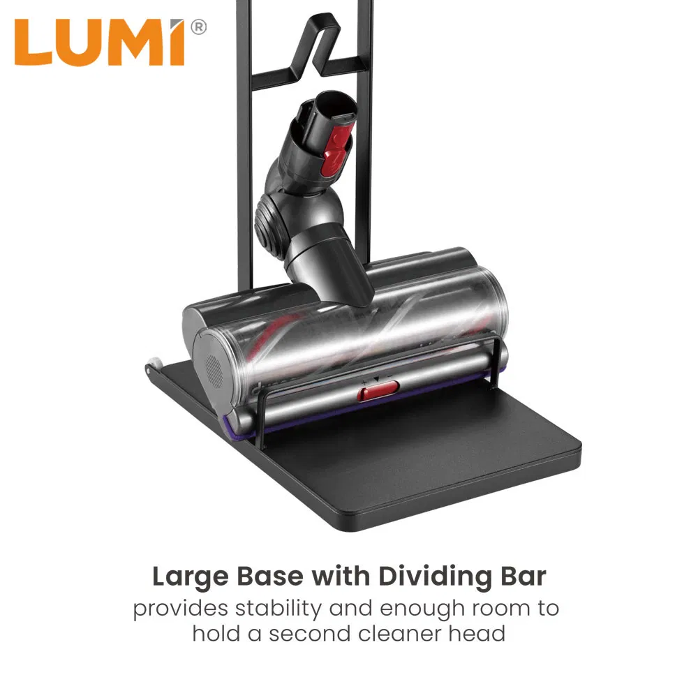 Black Stable Freestanding Vacuum Accessories Storage Bracket Floor Stand with 4 Accessory Holders