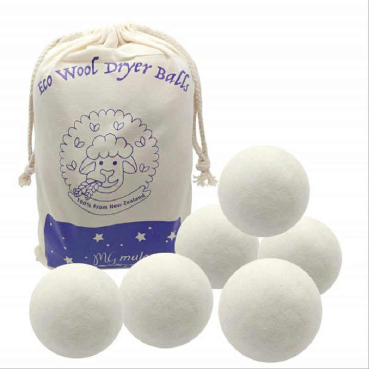 White Color Premium Organic Tumble Wool Laundry Drying Ball Natural 7cm Wool Dryer Balls