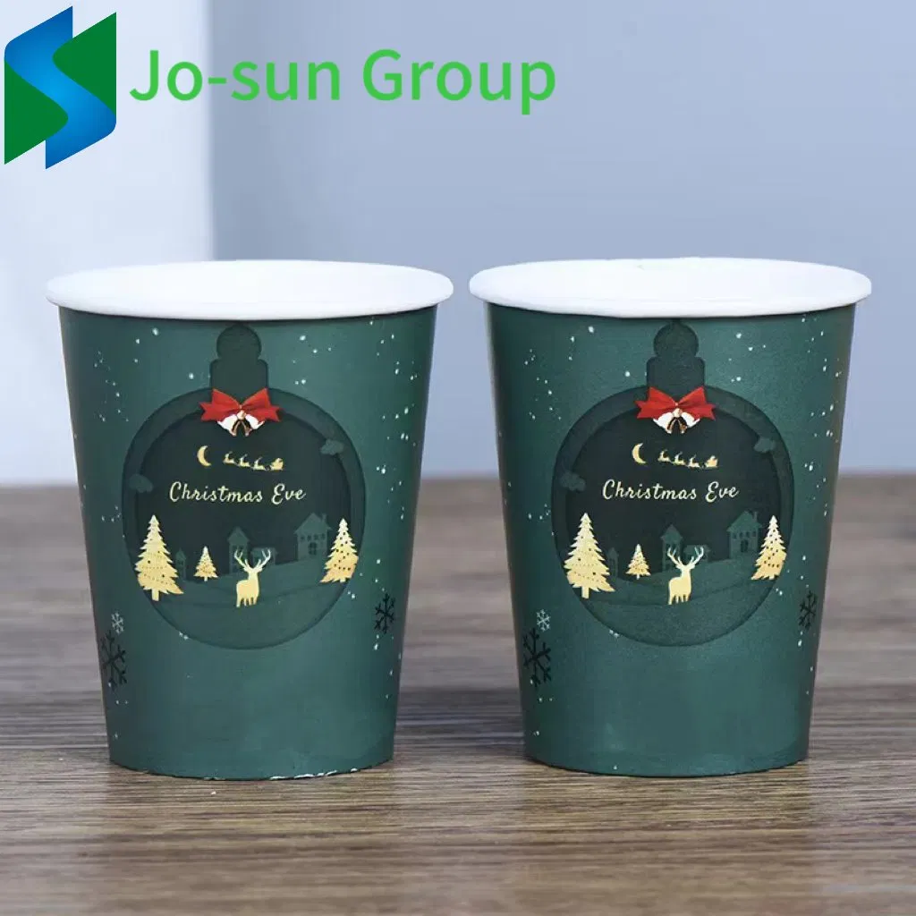 Christmas Paper Cups Santa Claus Pattern Printing Disposable Party Holiday Paper Cups