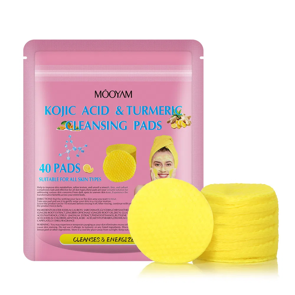 Facial Cleansing Exfoliation Whitening Cleansing Cotton 40 Tablets Turmeric Kojic Pads