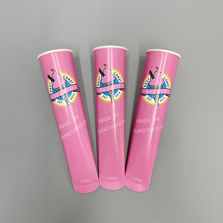 Customized Ice Cream Paper Push Popsicle Cup Calippo Squeeze Tube Packaging with Paper Cover for Environmental Protection