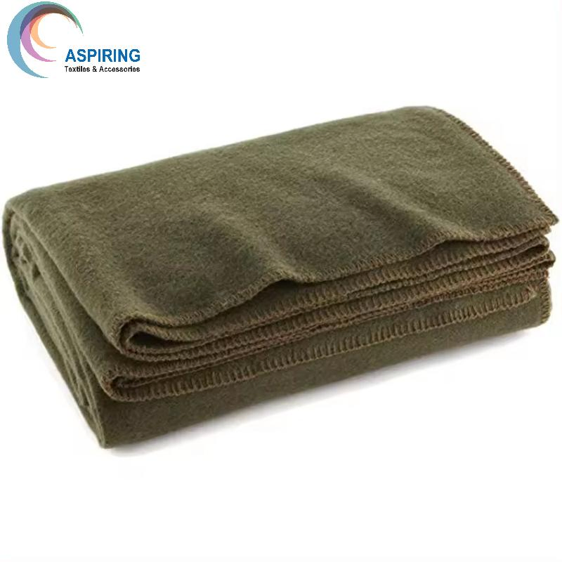 Двустороннее огнестойкое шерстяное одеяло для отелей и ЧС