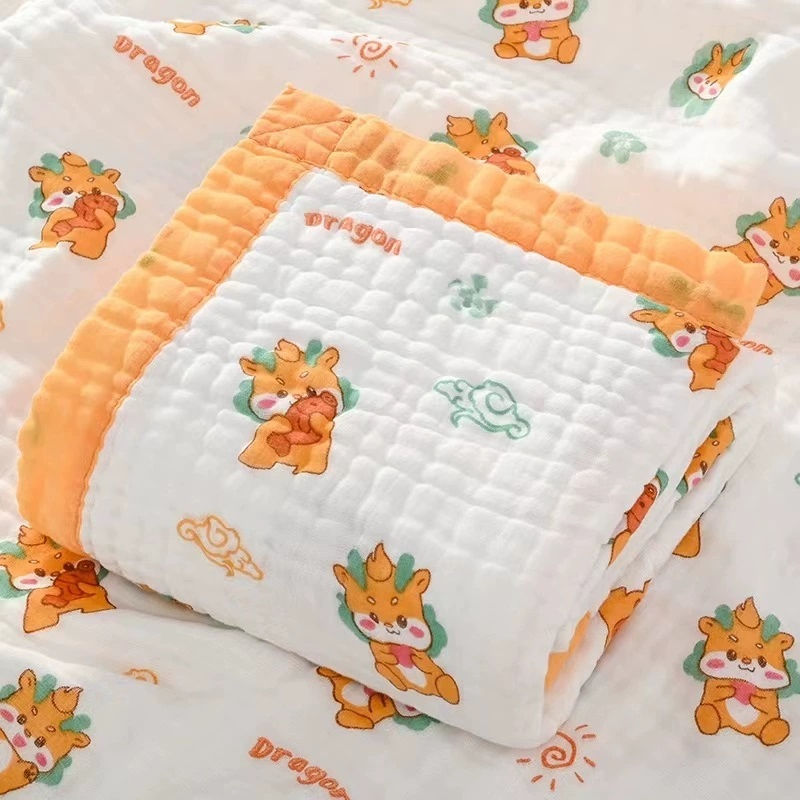 Factory Customize High Quality 6 Layer Gauze Baby Kids Muslin Swaddle Balnket Wraps