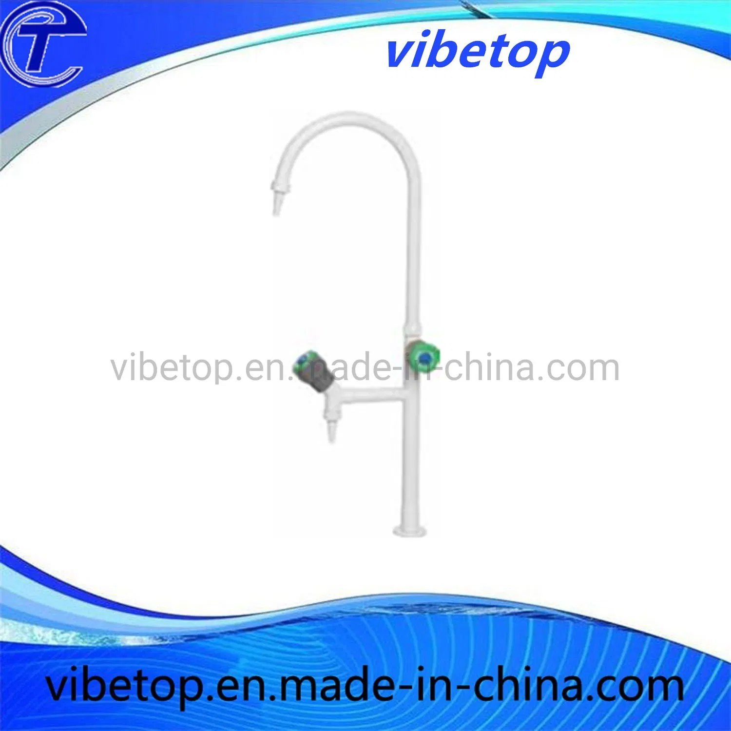 Copper Lab Tap Double Outlet Laboratory Faucet Elbow Tap Deck Mounted