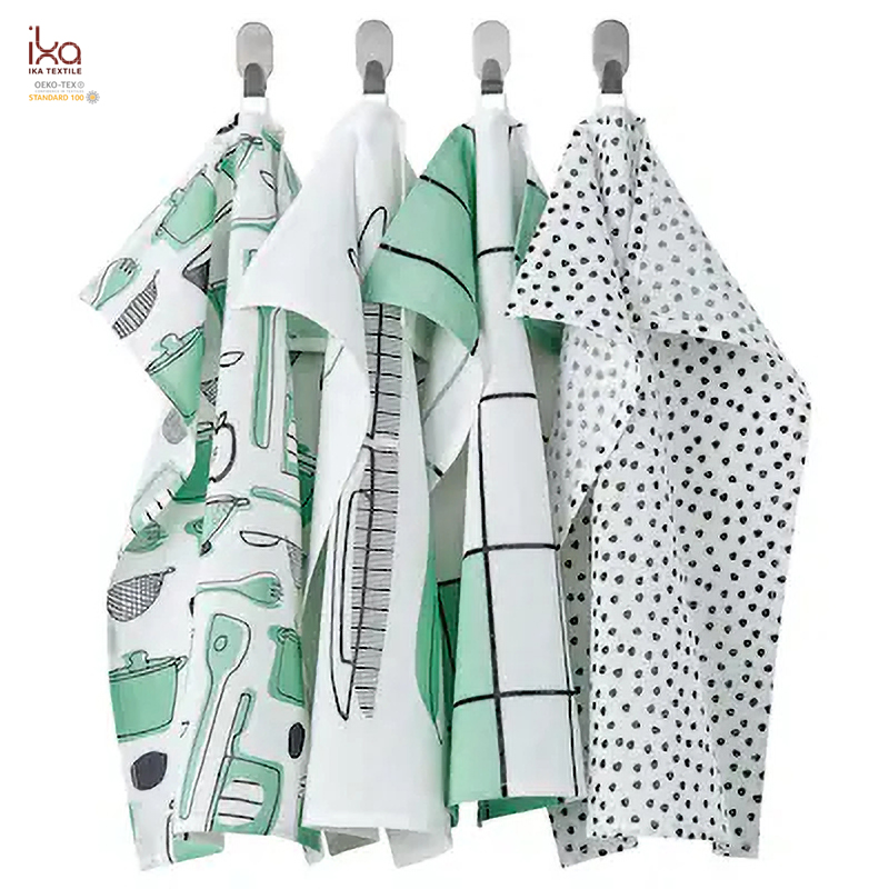Drying Best Selling Luxury Wholesale Hand Soft Plaid Yarn Dye White Kitchen Cotton Dish Towel
