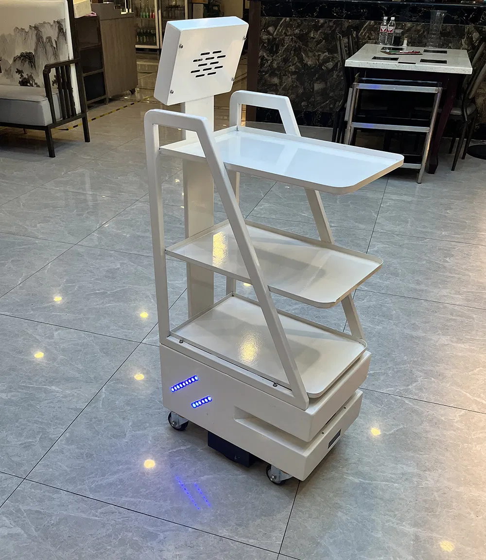 Ai Food Delivery Robot with 3D Full-Directional Obstacle Avoidance - 50kg Load Capacity Autonomous Serving Robot for Restaurant Hotel Catering