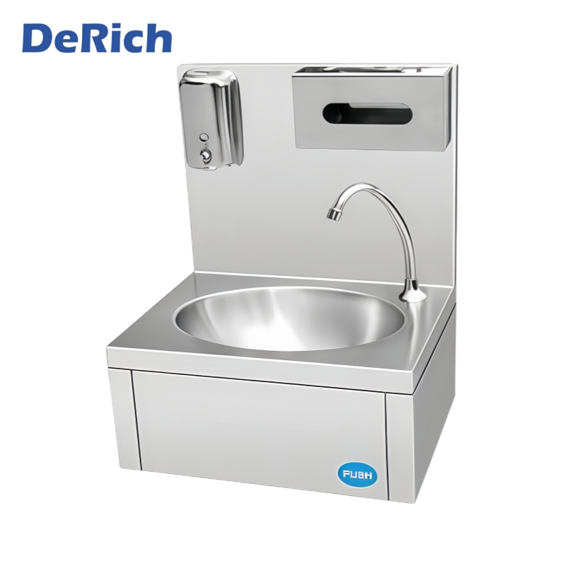 Derich New Arrival Wall Mounted European Style Stainless Steel Wash Hand Basin Sink for Hotels
