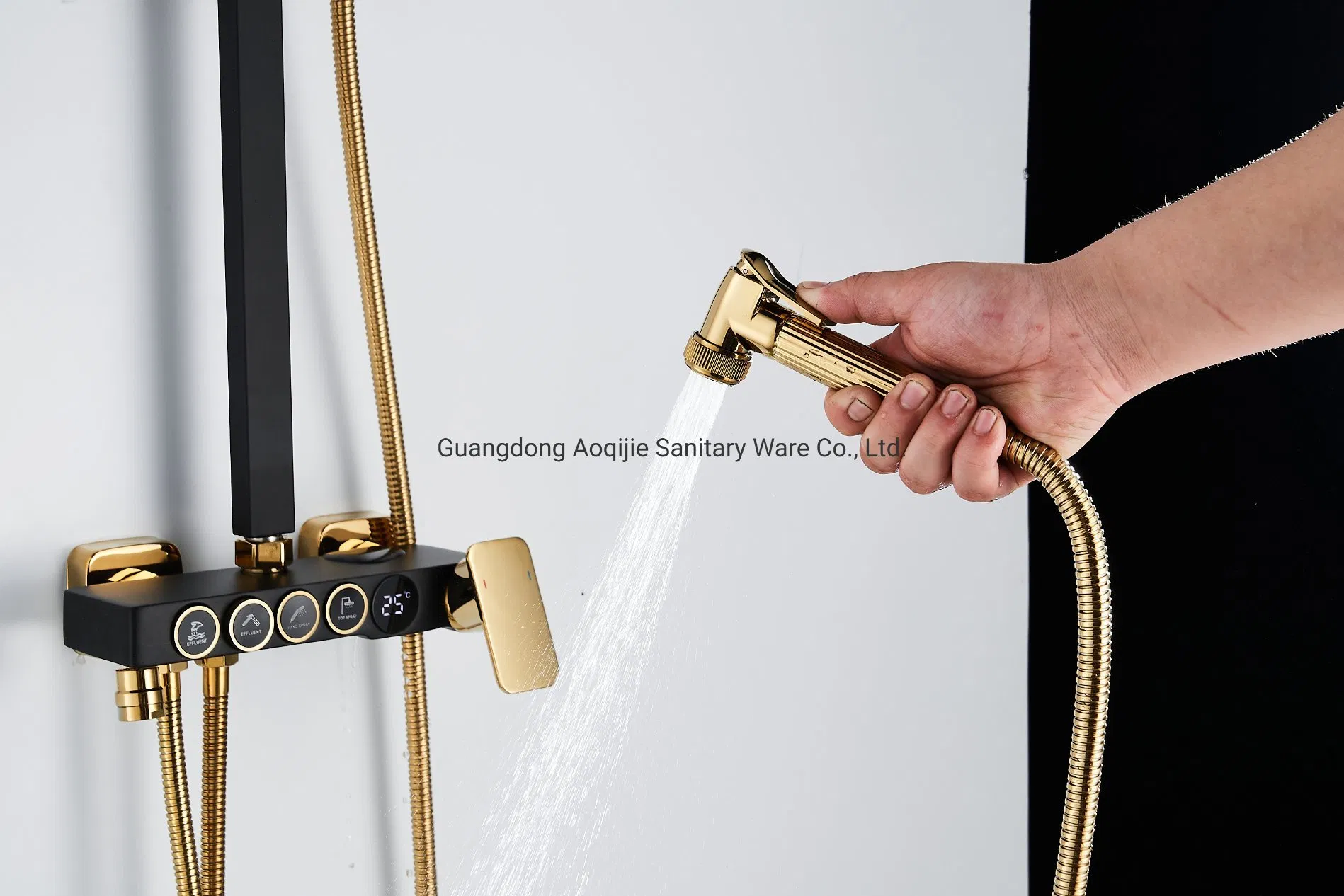 Golden Mixer Panel Bathroom Accessories Shower Set