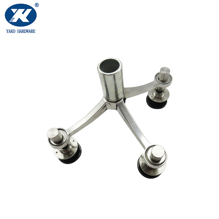 200 220mm Fittings Stainless Steel 3 Way Arm Glass Wall Spider