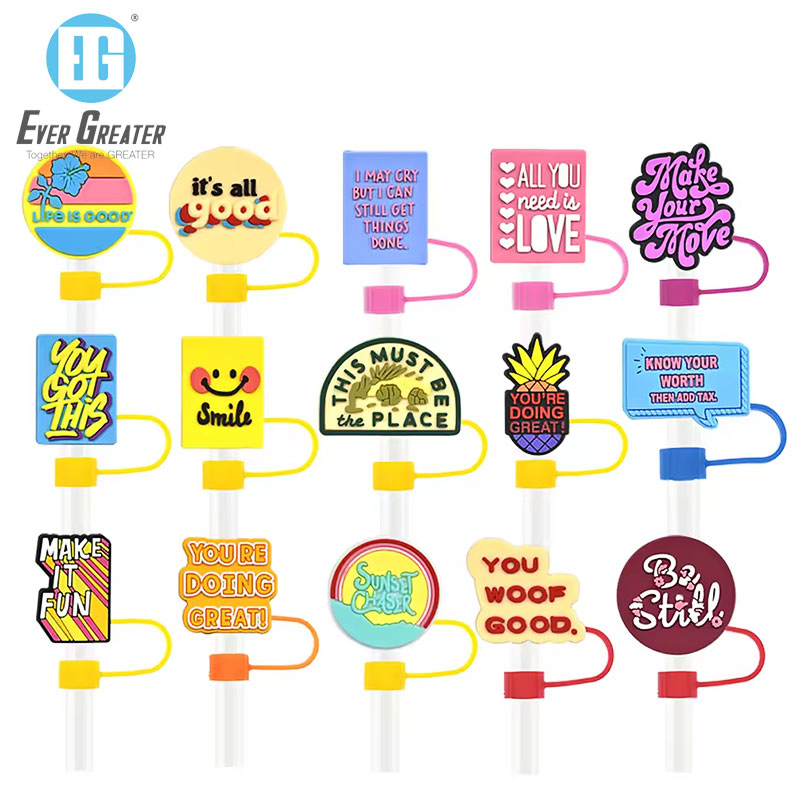 Custom Design Dust-Proof Reusable Straw Tips Lids Straw Topper Straw Cover
