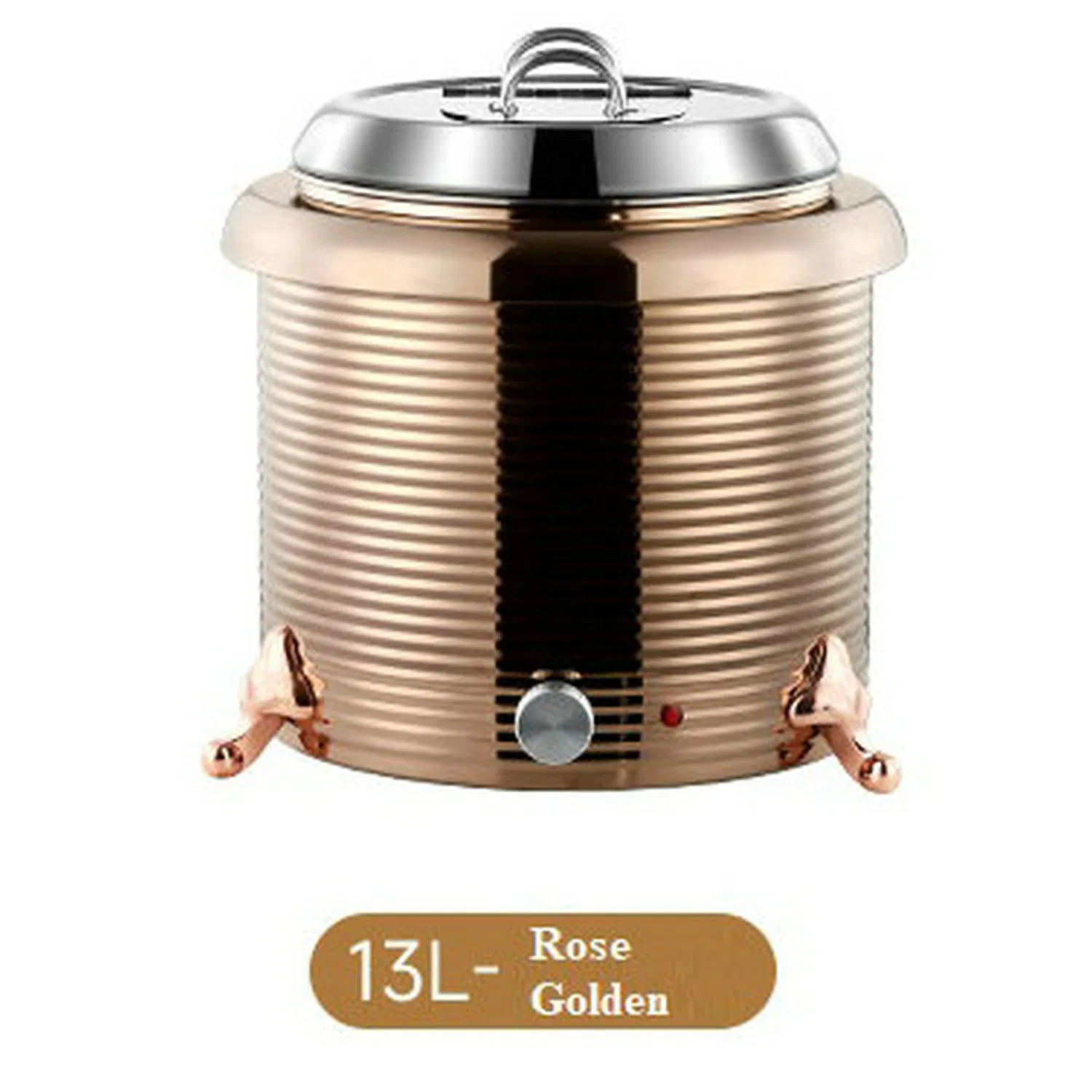 Stainless Steel 13L Capacity Thermal Insulation Soup Kettle Straight Screw Shape