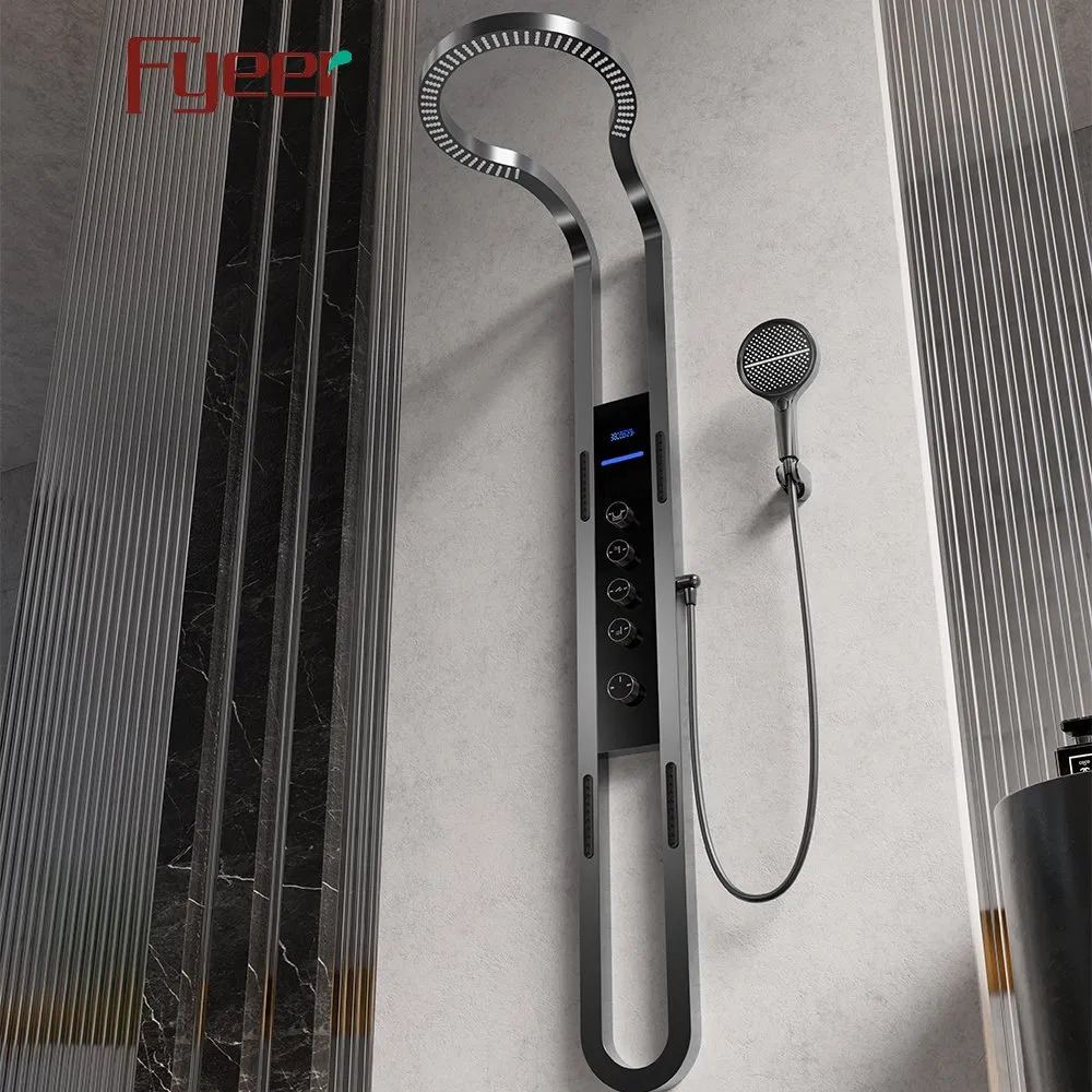 Fyeer Gun Grey 304ss Digital Sprinkler Shower System Panel