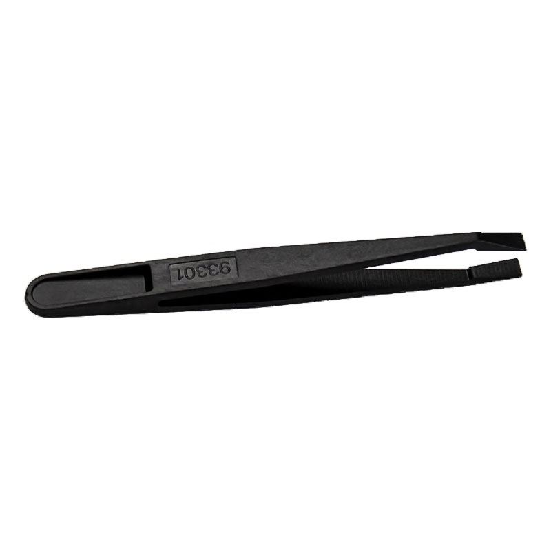 Plastic Tweezers Black Light Weight Antistatic Conductive Plastic Eyebrow Tweezers