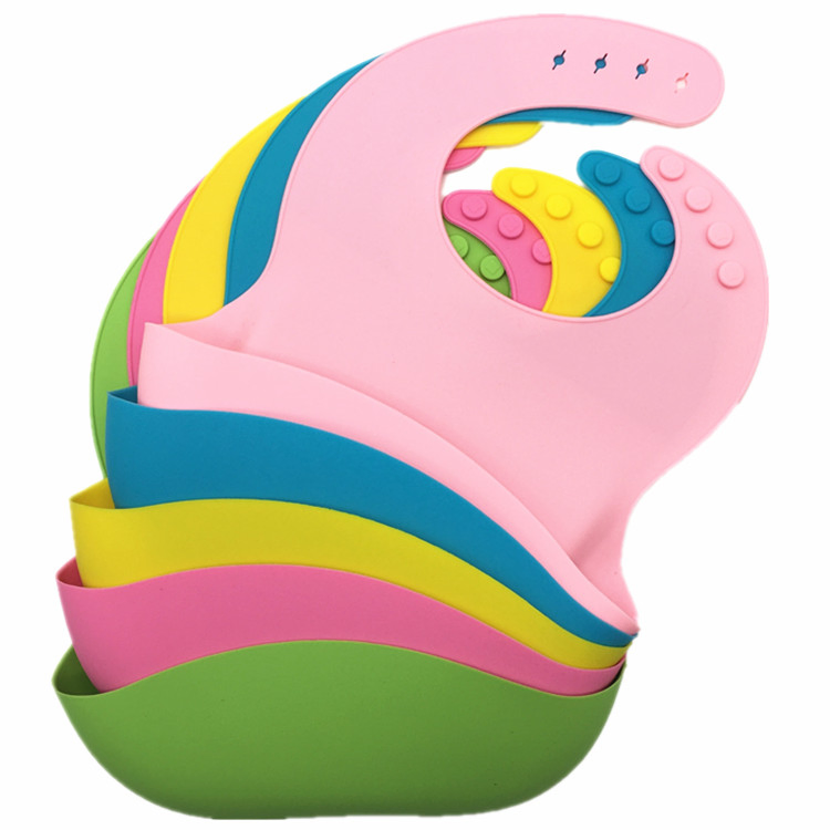 Manufacturer Custom Logo Waterproof Baby Food Pocket Silicone Bib