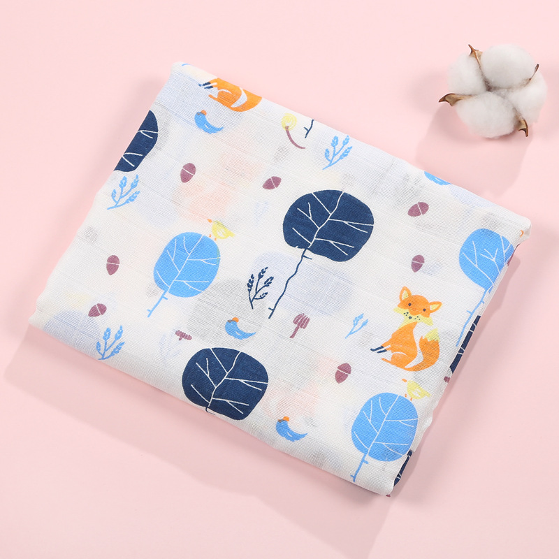 China Wholesale Muslin Swaddle 2 Layers Newborn 120*110cm Receiving Blanket 100% Cotton Swaddle