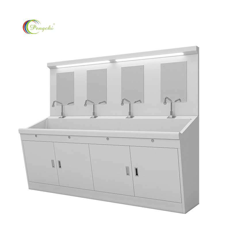 Operating Room Medical Handwashing Sink with Backsplash & Accessory Shelf