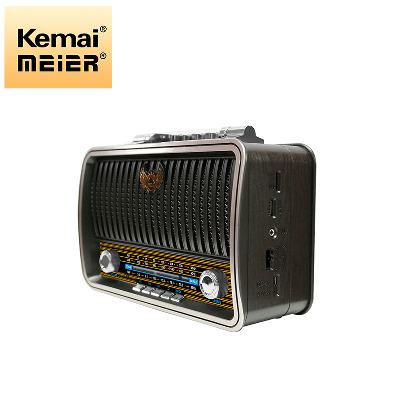 Classical Retro Radio Receiver Portable Mini Wood FM MP3 Radio Stereo Bluetooth Speaker Aux USB Rechargeable Radio