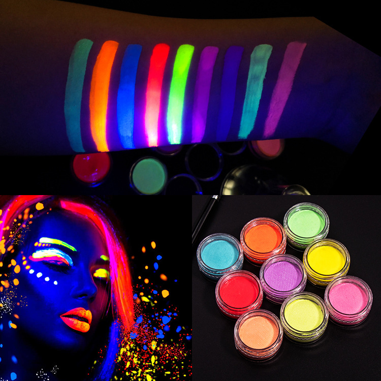 OEM Color Fluorescent Human Pigment Eyeliner, Halloween Day Face Painted Hair Light Painting Eyeliner