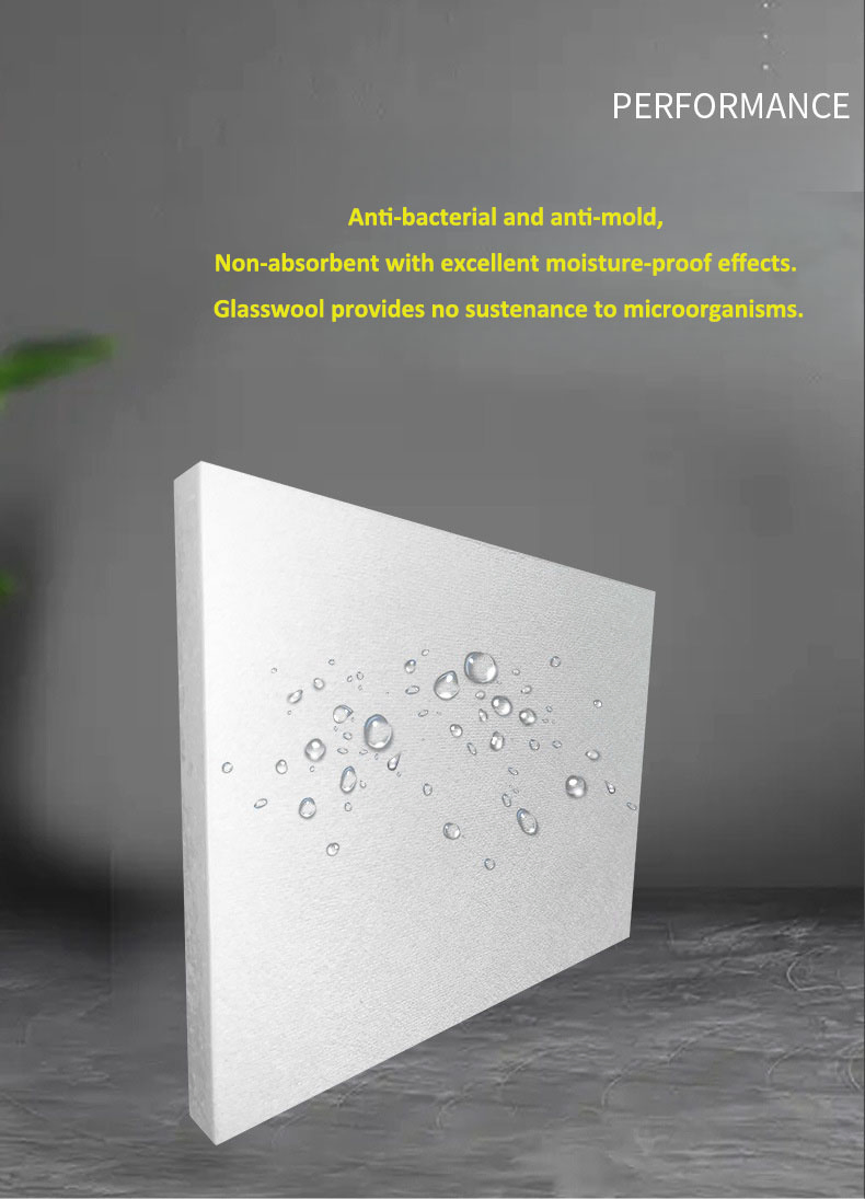 Moisture-Proof Fireproof Fiberglass Sound Absorbing Acoustic Insulation Ceiling for Office/Hospital/Auditorium Ceiling
