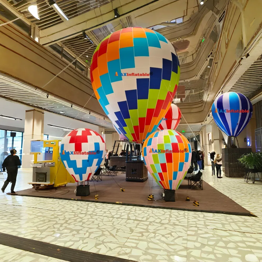 Cozy Indoor Coffee Shop with Stunning Hot Air Balloon Decor