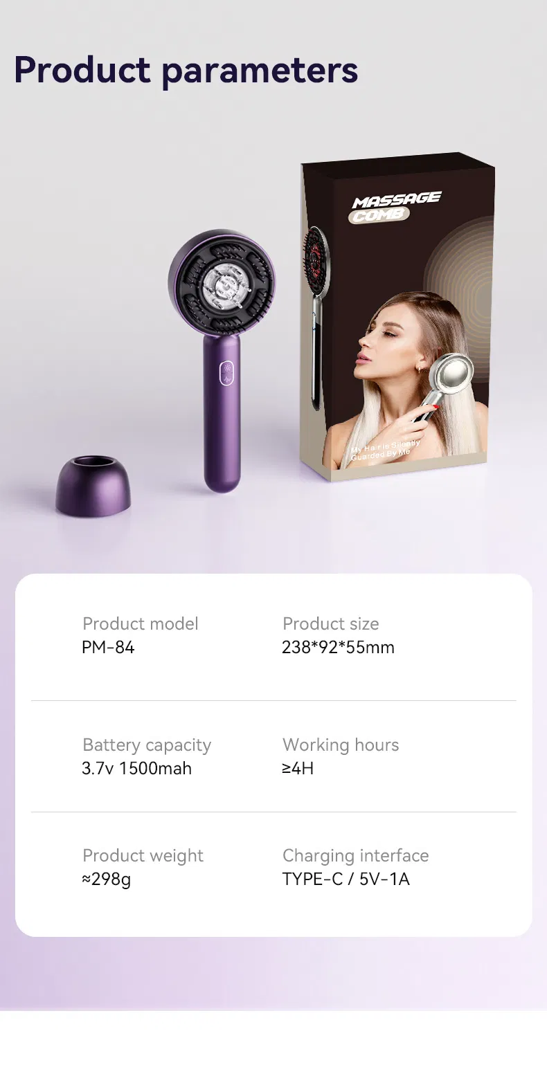 Электрическая массажная расческа для роста волос 3 в 1