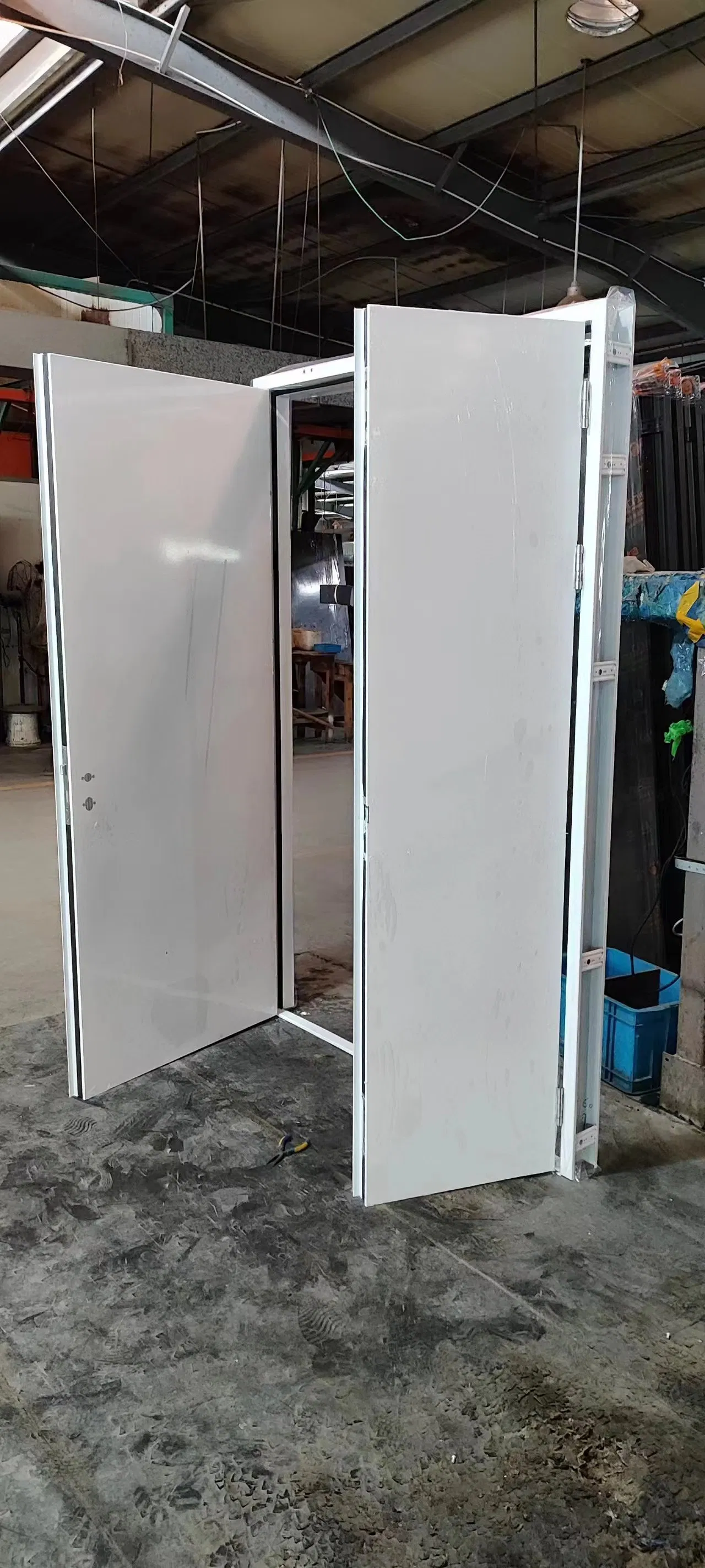 Powder Coated White Color Fire Door Customized UL 2hours Fire Rated One&Half Steel Doors