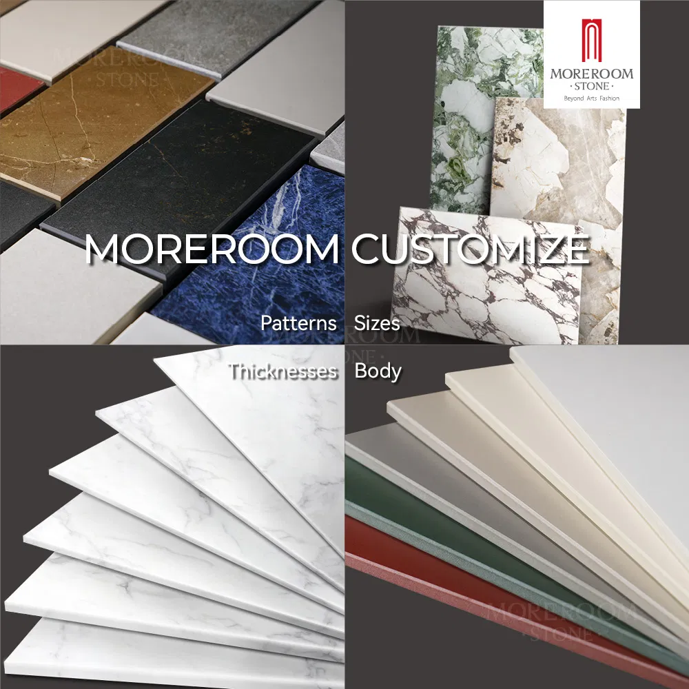 Colored Body Sintered Stone Countertop Porcelain Marble Slab for Floor and Wall