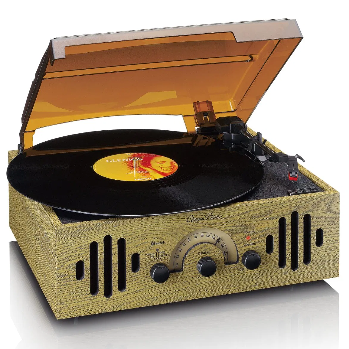 MDF Wooden Case Wrapped with PVC Retro Turntable Vinyl Record Player
