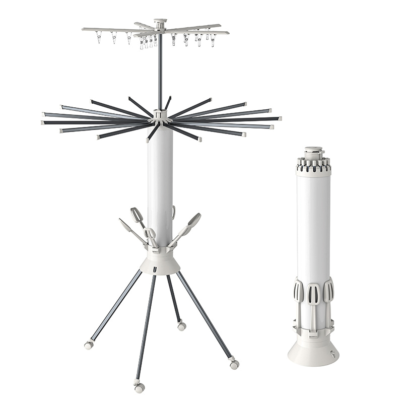 Collapsible Roasting Octopus Standing Cloth Drying Rack 4-Legged Design Metal Foldable Laundry Tripod Clothes Dryer Hanger Racks