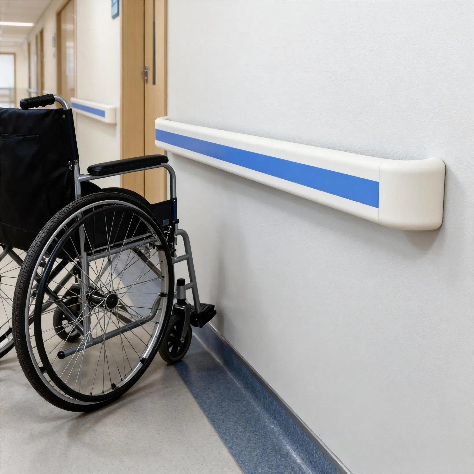 Hospital Handrail for Accessible Design Supporting Mobility on Corridor Walls