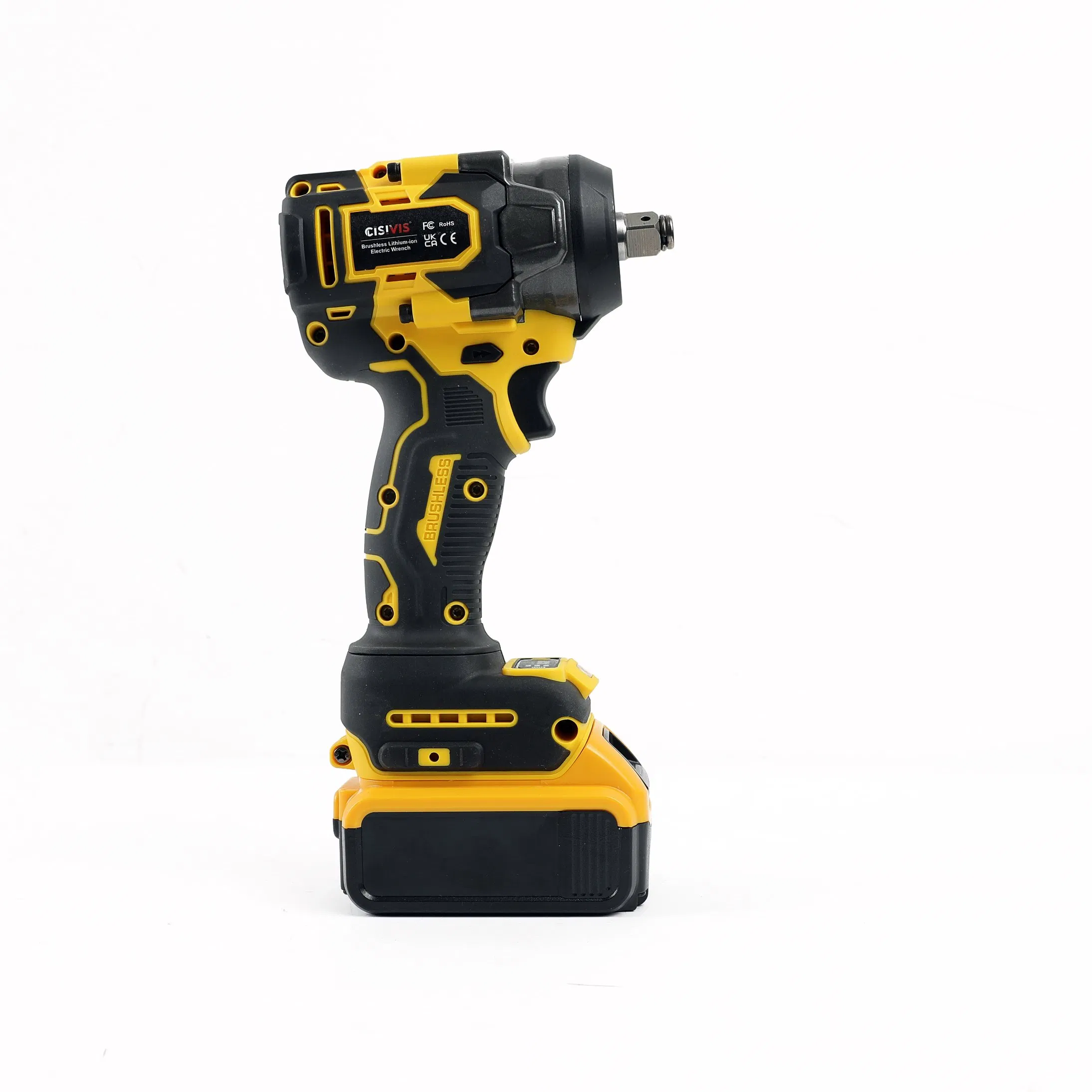 Cisivis 400nm Brushless Impact Wrench with LED Light Ring Professional Cordless Power Torque Wrench Set Electric Wrench