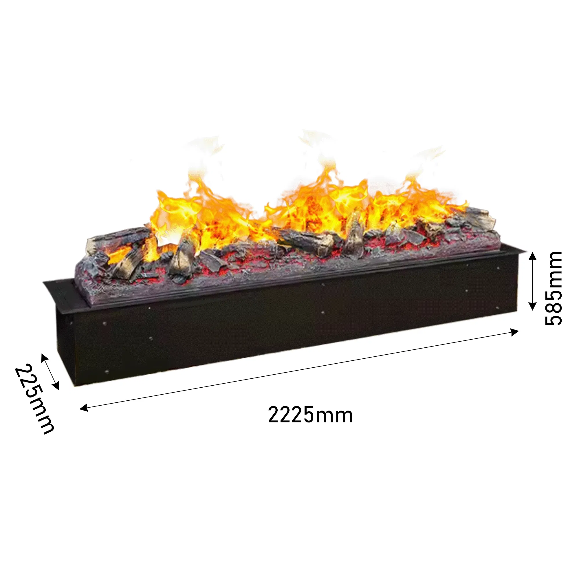 Modern Smart 3D Steam Electric Fireplace with WiFi APP Control, Realistic Flame Effect, Recessed Heater for Home & Hotel Decor