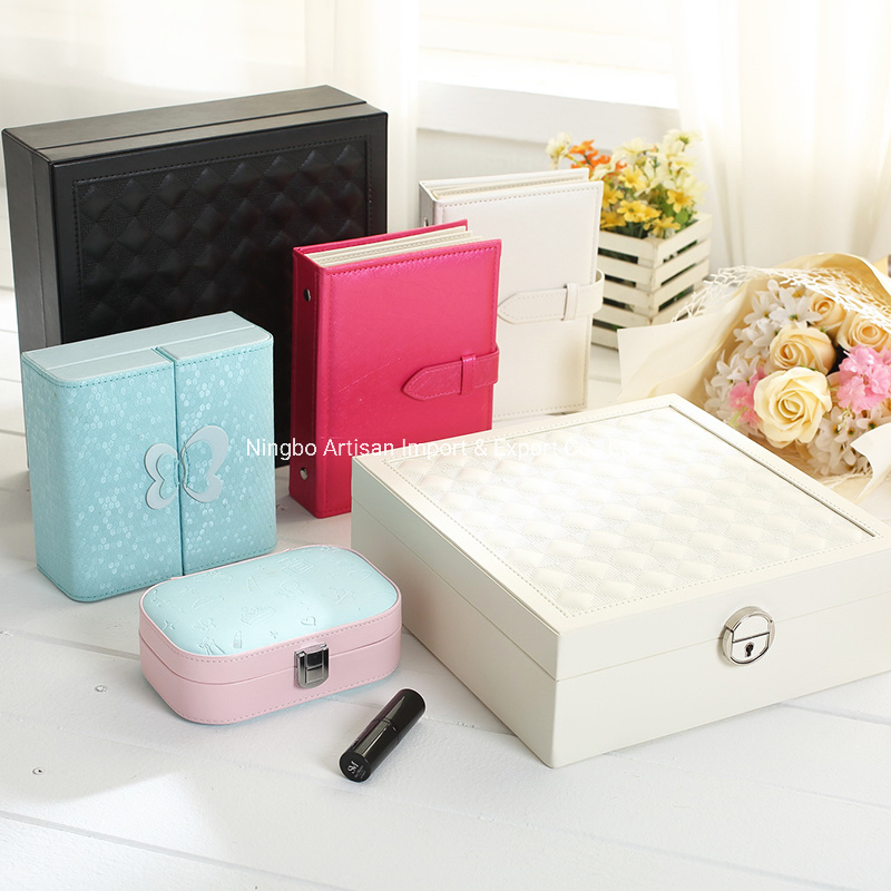 Multifunctional Movable Mirror Watch Jewelry Cosmetics PU Storage Box