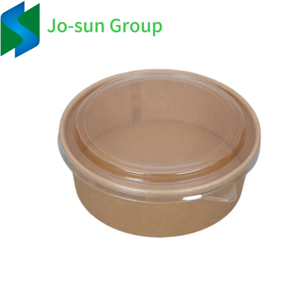 Customized Wholesale Disposable Heatable Food Packaging Boxes Round Kraft Paper Salad Bowl