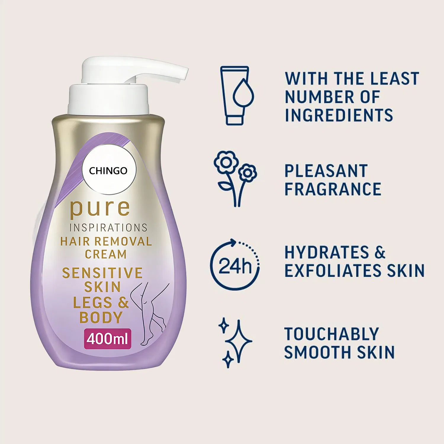 Smooth Skin Hair Removal Cream - Fast Acting & Gentle Formula