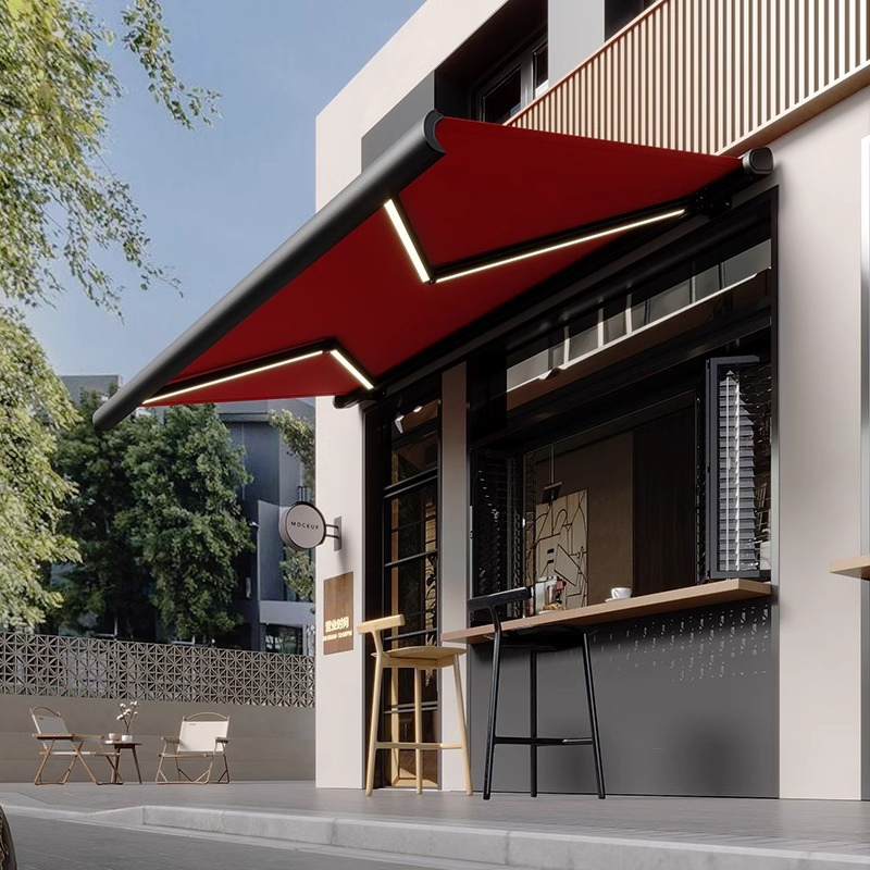 Electric Full Box Retractable Awning Outdoor Electric Sunshade