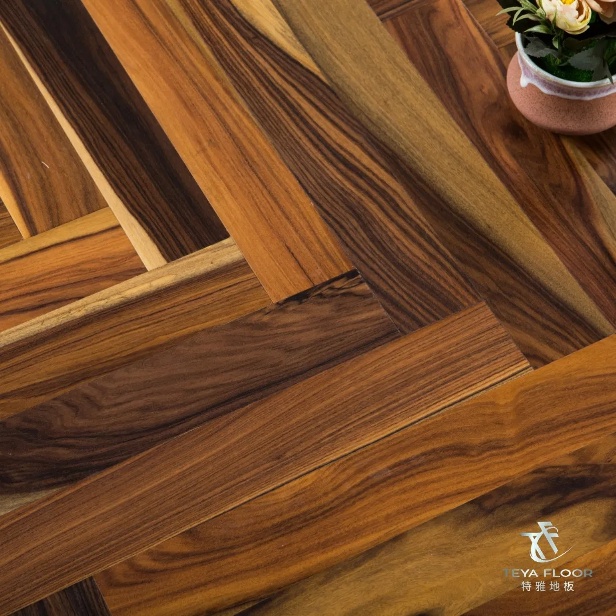 Инженерная доска паркетная Елочка Розовое дерево 15мм