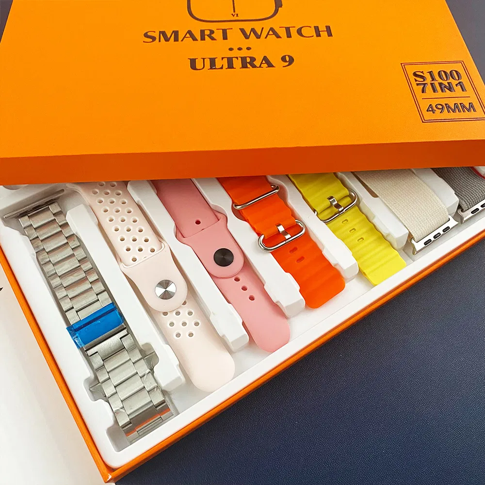 S100 Ultra 7 in 1 2.2 Inch Full Touch Screen Smart Watch Serie 8 Reloj Inteligente Wireless Charging Mini Watch